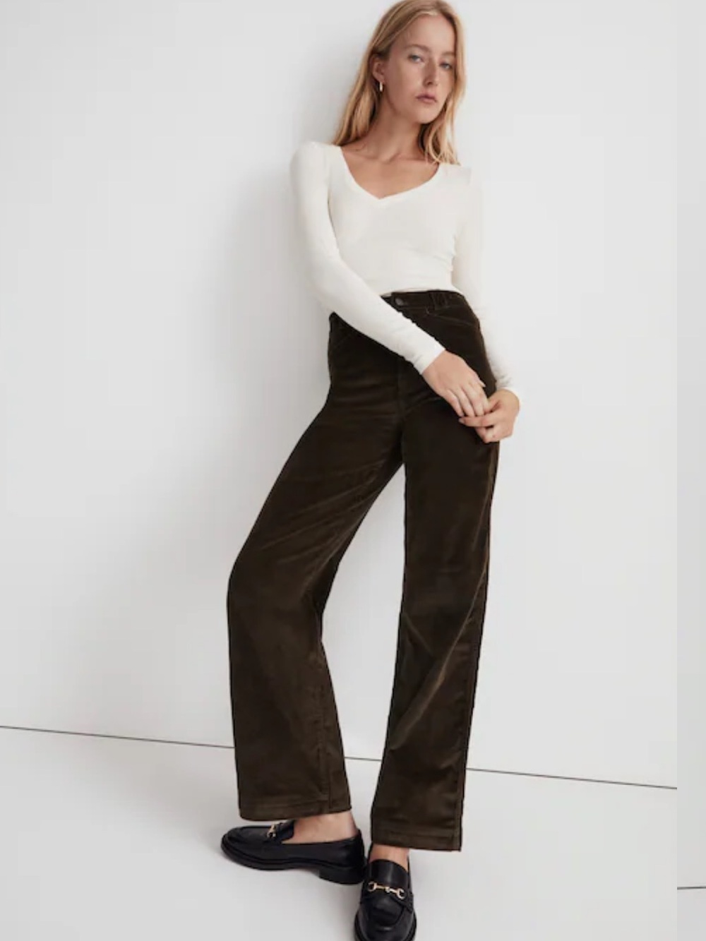 Madewell Emmett 2.0 Wide-Leg‎ Pants in Corduroy